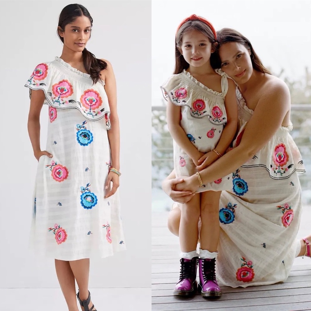 Anthropologie Plenty by Tracy Reese Embroidered One-Shoulder Maxi Dress M $180